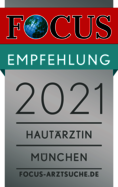 FOCUS Empfehlungssiegel Hautärztin 2021 Dr. med. Carola Geyer-Nüsslein