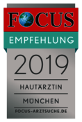 FOCUS Empfehlungssiegel Hautärztin 2019 Dr. med. Carola Geyer-Nüsslein