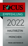 FOCUS Empfehlungssiegel Hautärztin 2022 Dr. med. Carola Geyer-Nüsslein